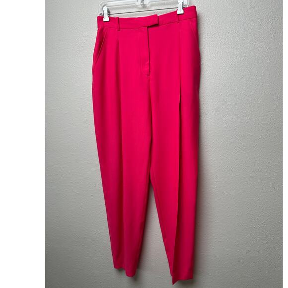 Alexander McQueen Coral Pink Pleated Trousers Women size 10 - Picture 3 of 14